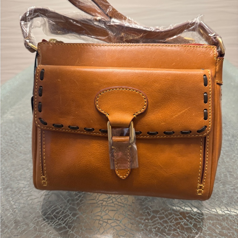 New. Never used. Dooney & Bourke Tan Leather Crossbody Bag